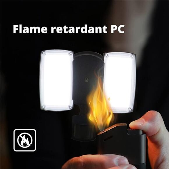 19W LED Flood Light Motion Sensor Outdoor, 2 Adjustable Head, IP65 Waterproof - Picture 7 of 7